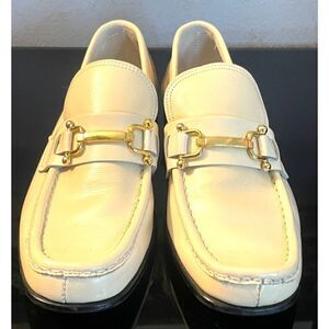 Vintage Sebagos Horsebit Women’s Loafers Cream Handcrafted Size 6.5 C